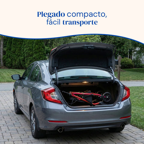 Andador Lambda Max | Rollator, 4 ruedas XL, asiento y respaldo (Rojo)