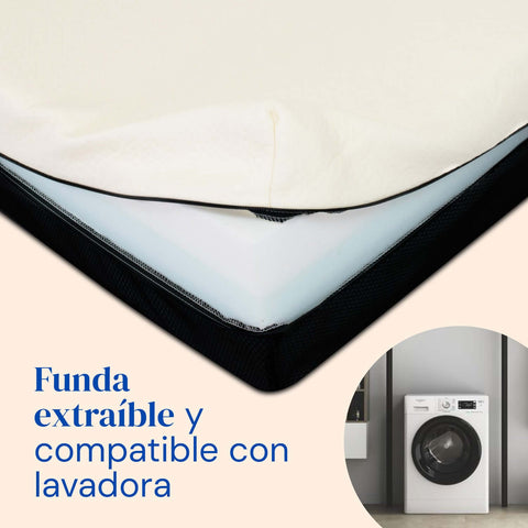 Funda extraíble y compatible con lavadora