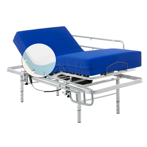 Pack Cama Articulada regulable en altura con Colchón Viscoelástico Professional V6 (80x200 cm, Barandillas)